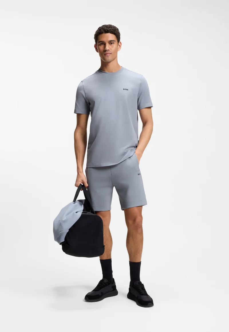 BOSS Dark Grey Stretch-cotton T-shirt with logo detail for Men | Best Price UAE