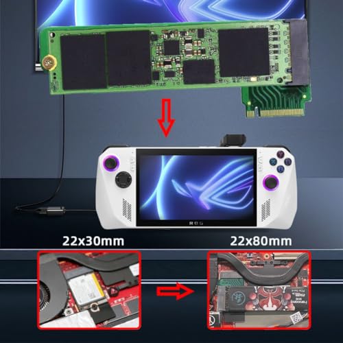 chenyang ROG Ally Gaming Internal M2 NVME MKey 2230 to 2280mm SSD Upgrade Extension Adapter - Image 3