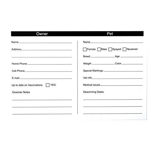 RXBC2011 105 Pack Pet Grooming Information Cards Dog Cat Grooming Customer Information Card Groomer Client Record Clip Cards - Image 4