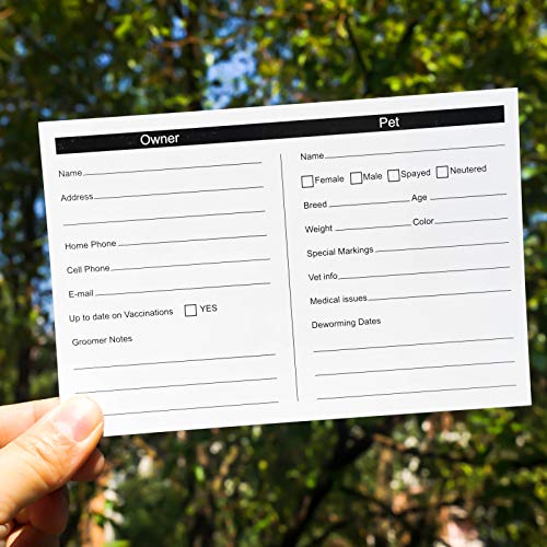 RXBC2011 105 Pack Pet Grooming Information Cards Dog Cat Grooming Customer Information Card Groomer Client Record Clip Cards - Image 2