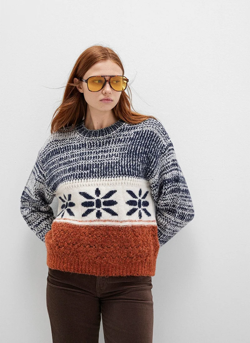 MAVI Snowflake Detailed Multi Color Sweater
