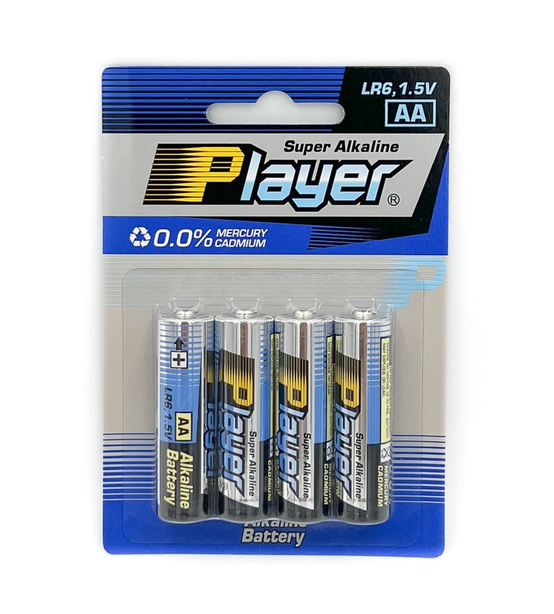Player 4 Pieces AA Super Alkaline Batteries - Image 1