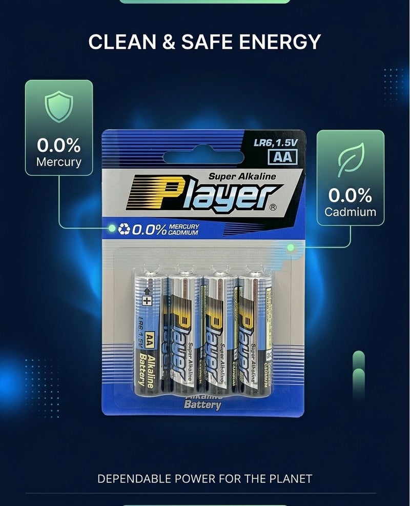 Player 4 Pieces AA Super Alkaline Batteries - Image 3
