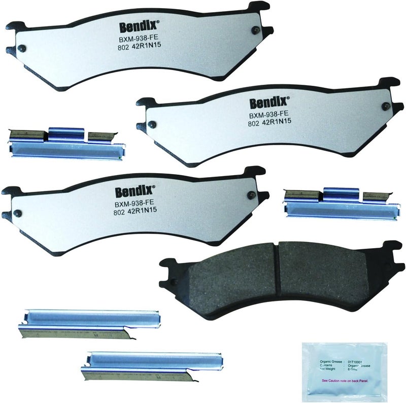 Bendix Fleet Metlok MKD802FM Semi-Metallic Rear Brake Pads for Select Models Ford E-150, E-150 Econoline, E-250, E-250 E-350 Club Wagon, Econoline Super Duty - Image 1