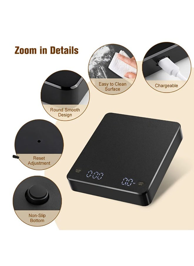 Generic - Timing Coffee Scale, Hand Brewed Coffee Scale, Clearing Electronic Scale, Household Kitchen Scale - Image 1