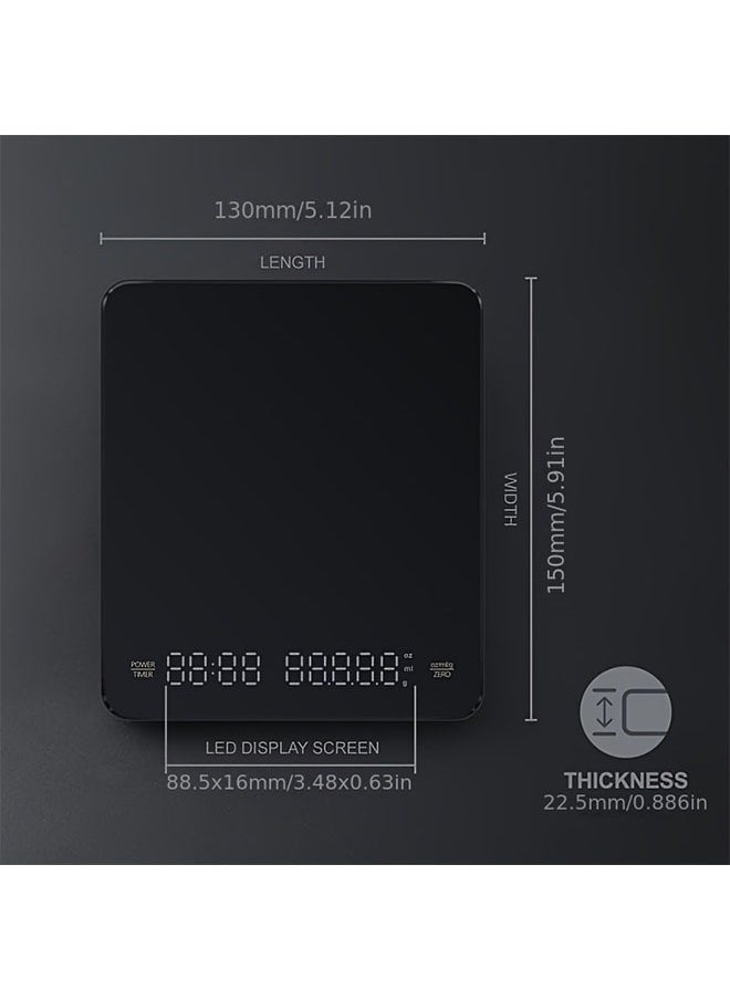 Generic - Timing Coffee Scale, Hand Brewed Coffee Scale, Clearing Electronic Scale, Household Kitchen Scale - Image 1