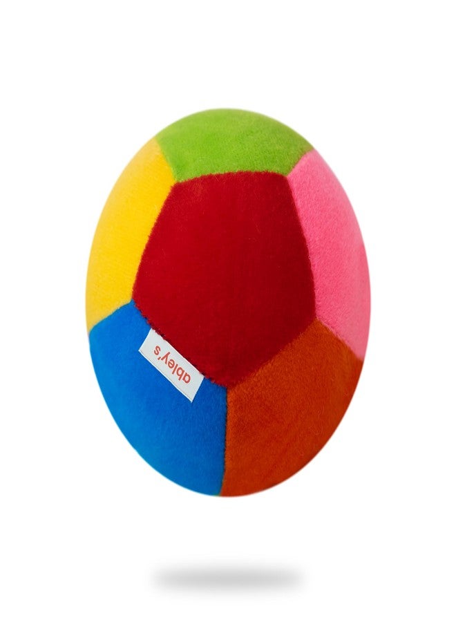 كرة أطفال ناعمة من إيبلي - مع صوت خشخشة | متعددة الألوان، مقاس 11 سم | تنمية المهارات الحركية الدقيقة والسمعية | للأطفال الصغار والرضع | فائقة النعومة وآمنة | هدية مثالية - Image 1