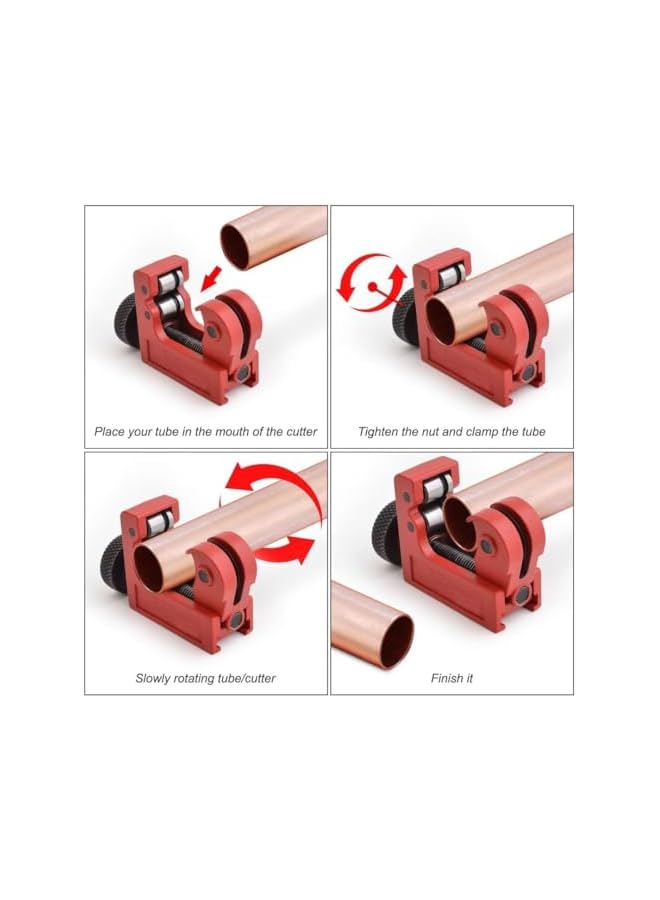 بروماس قاطع أنابيب صغير لأنابيب مقاس 3-22 مم، أداة قطع سبائك الزنك القابلة للتعديل لأنابيب النحاس والألومنيوم والنحاس الأصفر وأنابيب البولي فينيل كلوريد - Image 3
