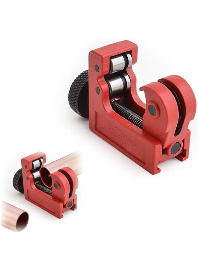 بروماس قاطع أنابيب صغير لأنابيب مقاس 3-22 مم، أداة قطع سبائك الزنك القابلة للتعديل لأنابيب النحاس والألومنيوم والنحاس الأصفر وأنابيب البولي فينيل كلوريد - Image 1