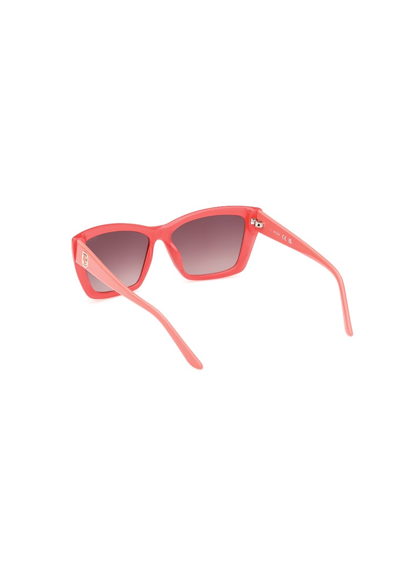 GUESS - Women's UV Protection Cat Eye Shape Plastic Sunglasses GU0009872F55 - Lens Size: 55 Mm - Shiny Pink - Image 1