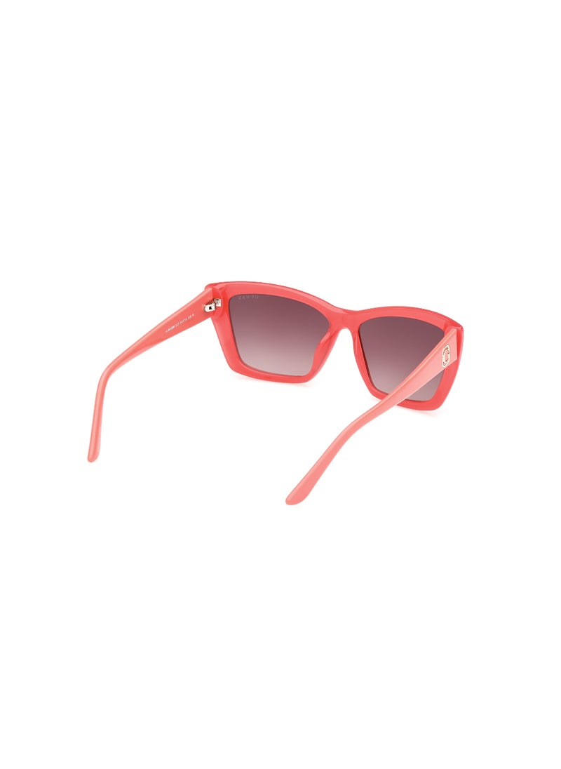 GUESS - Women's UV Protection Cat Eye Shape Plastic Sunglasses GU0009872F55 - Lens Size: 55 Mm - Shiny Pink - Image 1