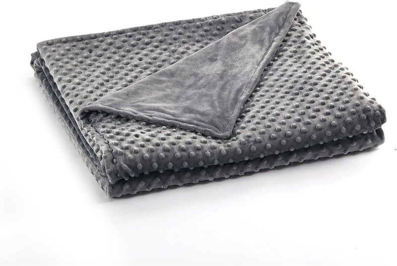 RelaxBlanket 60'x80' Duvet Cover for Weighted Blanket | Premium Super Soft Minky Dot | Dark Grey - Image 1