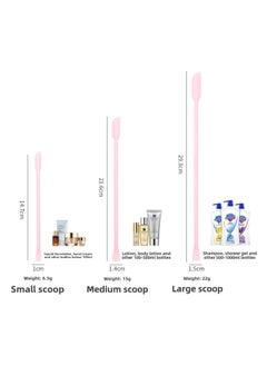 Mini Silicone Double-headed Sharp Scraper Spoon Cosmetic Skin Care Products Extraction Tool Set Including Avocado Jam Scraper-Specifications:Elbow Pink Three-piece Set