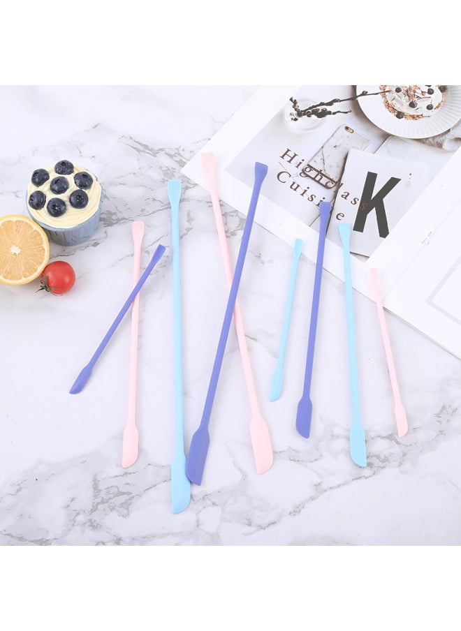 Generic - Mini Silicone Double-headed Sharp Scraper Spoon Cosmetic Skin Care Products Extraction Tool Set Including Avocado Jam Scraper-Specifications:Elbow Pink Three-piece Set - Image 1