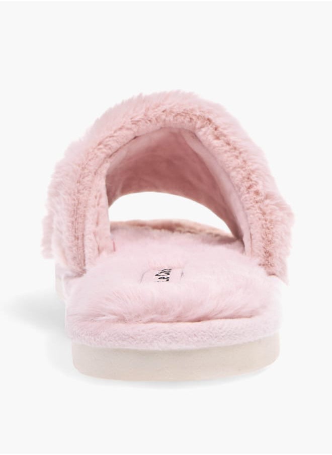 Le Confort Womens Faux Fur Textured Slip-On Bedroom Slippers  - Image 4