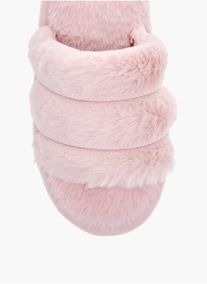 Le Confort Womens Faux Fur Textured Slip-On Bedroom Slippers  - Image 3