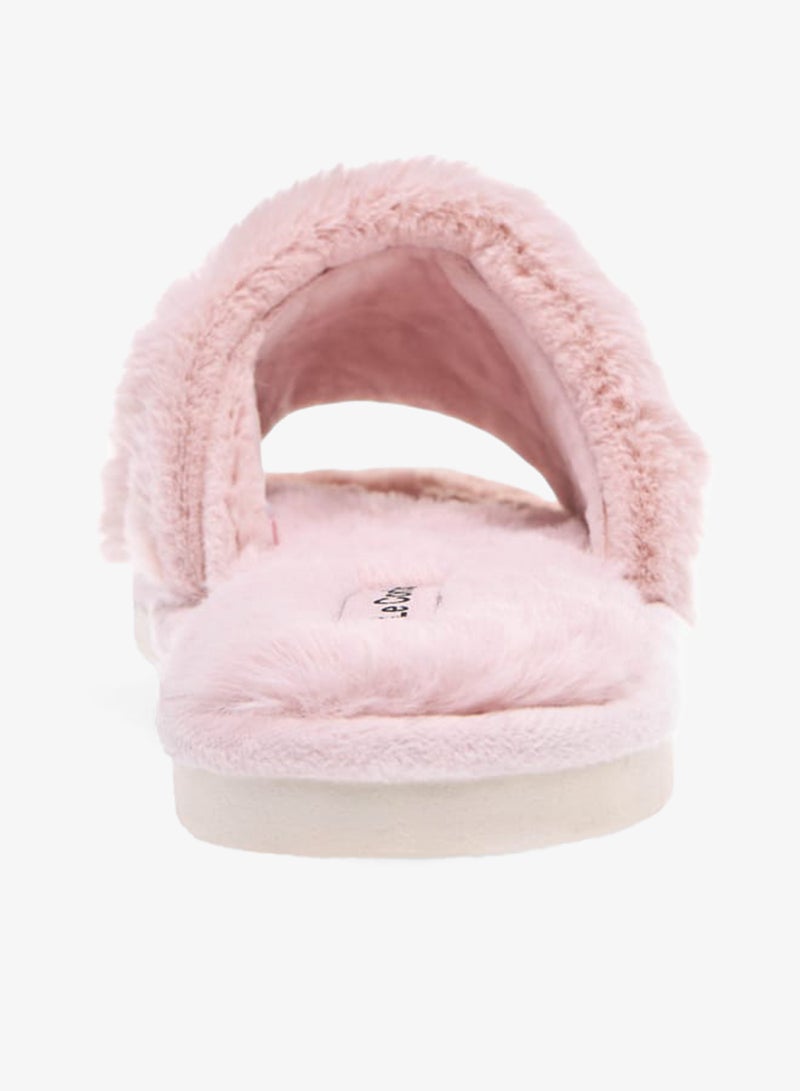 Le Confort Womens Faux Fur Textured Slip-On Bedroom Slippers - Image 4