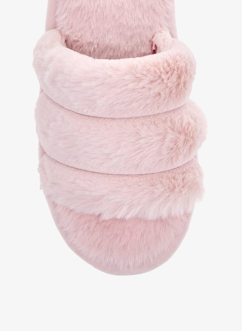 Le Confort Womens Faux Fur Textured Slip-On Bedroom Slippers - Image 3