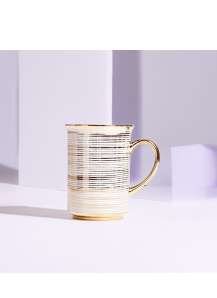 Ceramic coffee mug with handle, 300 ml capacity, tea cup for drinks, cappuccino, latte and espresso, made in Turkey