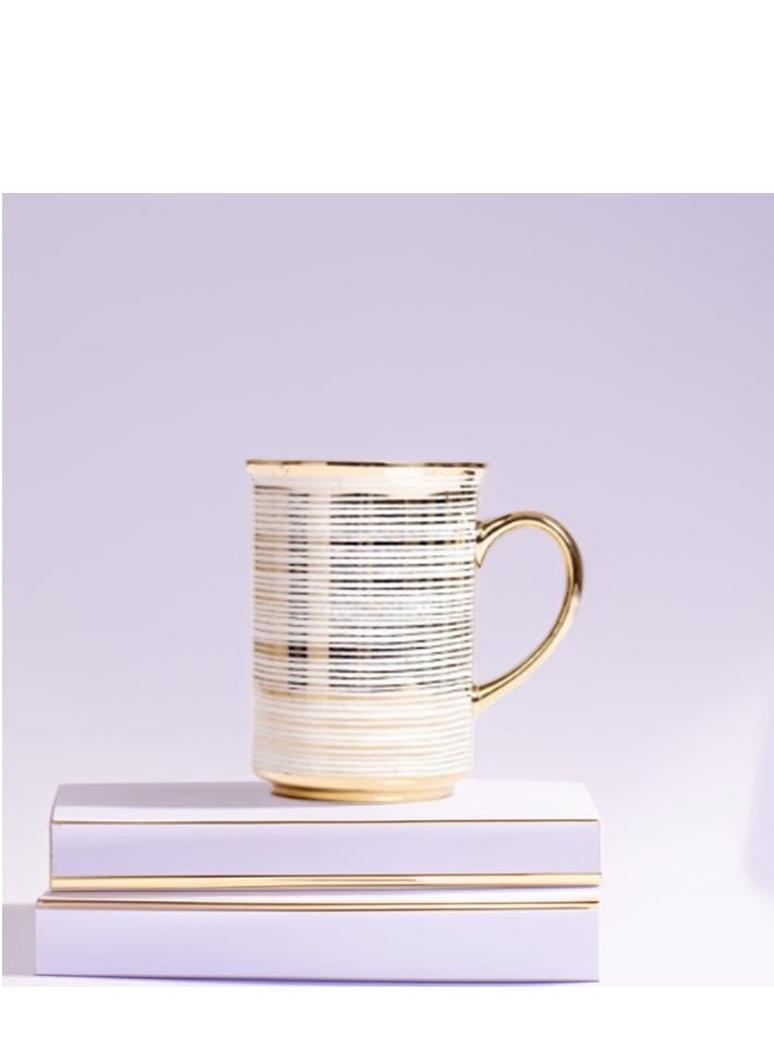 Ceramic coffee mug with handle, 300 ml capacity, tea cup for drinks, cappuccino, latte and espresso, made in Turkey