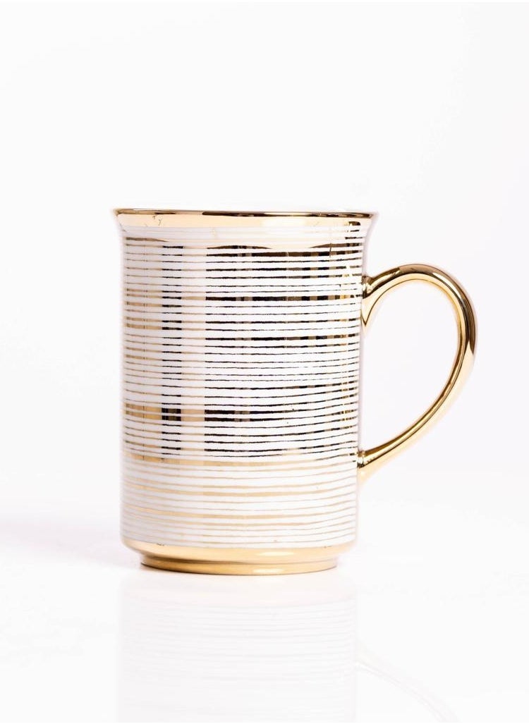 Ceramic coffee mug with handle, 300 ml capacity, tea cup for drinks, cappuccino, latte and espresso, made in Turkey