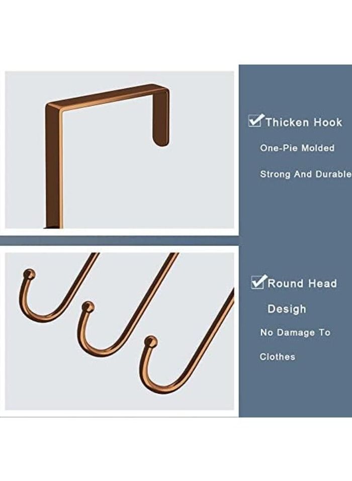 خطاف باب شماعة معدنية تعلق فوق الباب مع 7 خطافات لتعليق الملابس والفوط والمفاتيح (7 خطافات، اسود) - Image 5