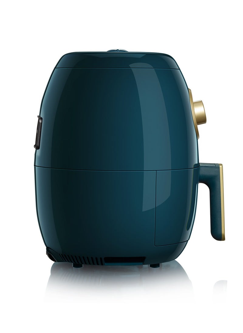 3.0L Electric Air Fryer 1350W Non-Stick Oil Free Cooker Auto Shut-Off Frying Machine With Adjustable Timer and Temperature - Green