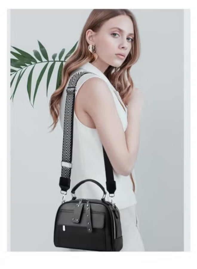 Women's Bags Fashionable and Trendy Hand-held Shoulder Bags Trendy Shoulder Bags Worn Cross-body Daily Versatile Handbags Fashionable Simple Handbags Black  - Image 1
