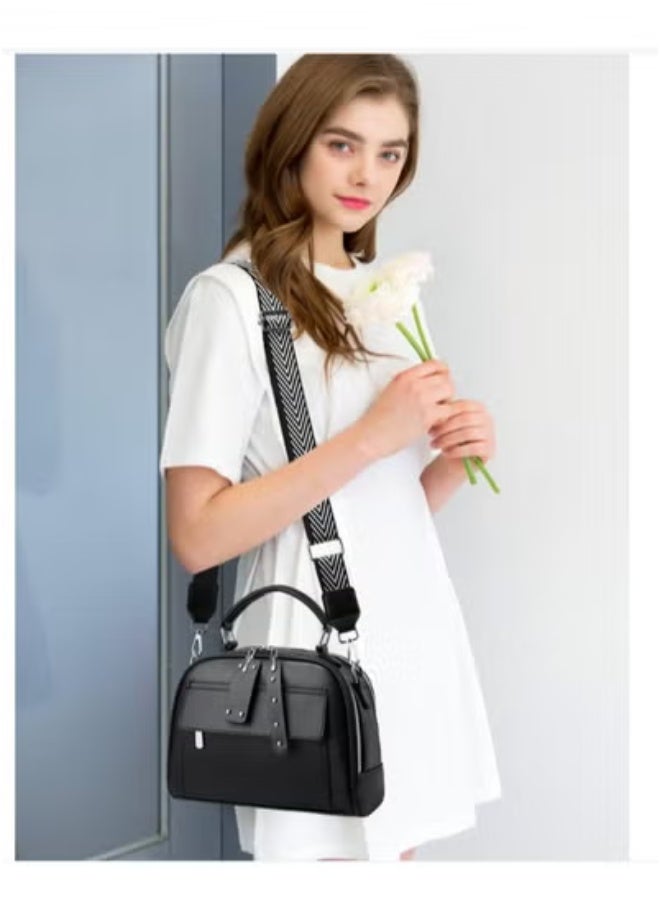Women's Bags Fashionable and Trendy Hand-held Shoulder Bags Trendy Shoulder Bags Worn Cross-body Daily Versatile Handbags Fashionable Simple Handbags Black  - Image 3