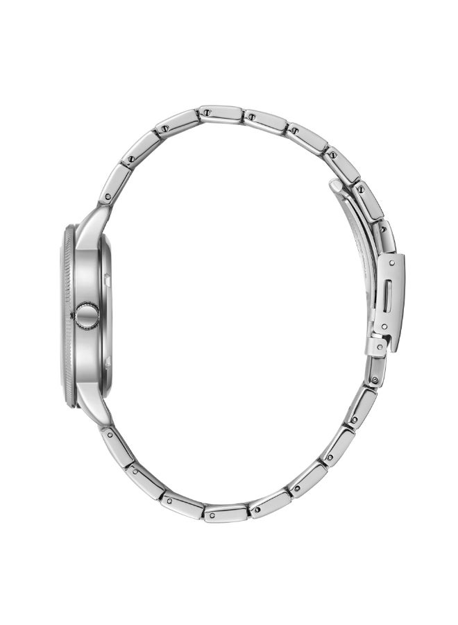 سلازنجر ساعة نسائية بعقارب وسوار معدني فضي - Image 3