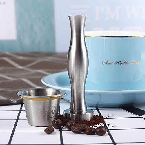 Recaps Stainless Steel Coffee Tamper Filling Tool by RECAPS Compatible with Nespresso Machine Refillable Reusable Filter Pressing Coffee Grind Diameter 24mm - Image 4