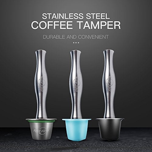 Recaps Stainless Steel Coffee Tamper Filling Tool by RECAPS Compatible with Nespresso Machine Refillable Reusable Filter Pressing Coffee Grind Diameter 24mm - Image 3