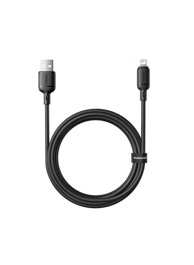 بيسوس Baseus Silky Series charging cable USB at iP 2.4A 2m black - Image 1
