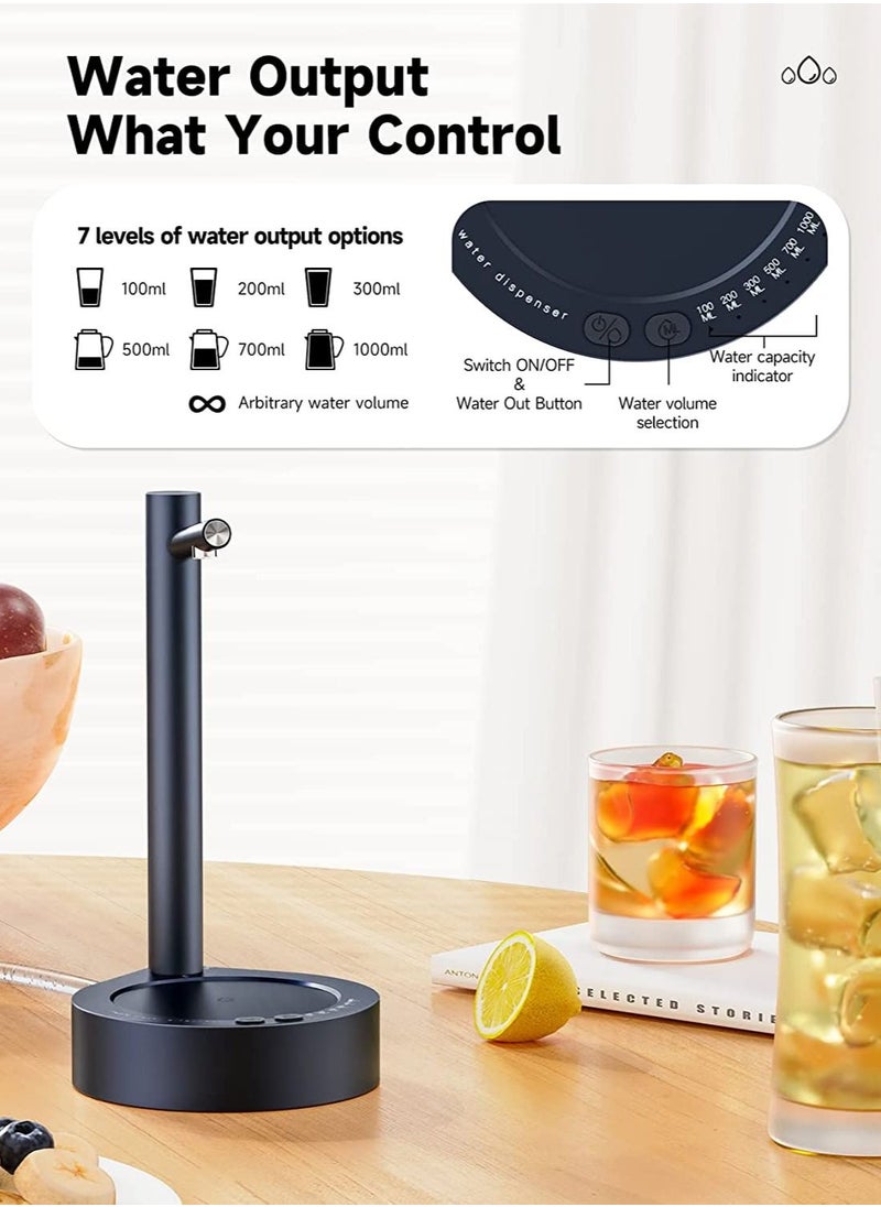 Generic - Water Dispenser for 5 Gallon Bottle Smart 7 Levels Water Dispenser Countertop for Universal Bottles Portable Desktop Water Pump for Home Outdoor USB Charging Automatic Water Jug Dispenser - Image 1