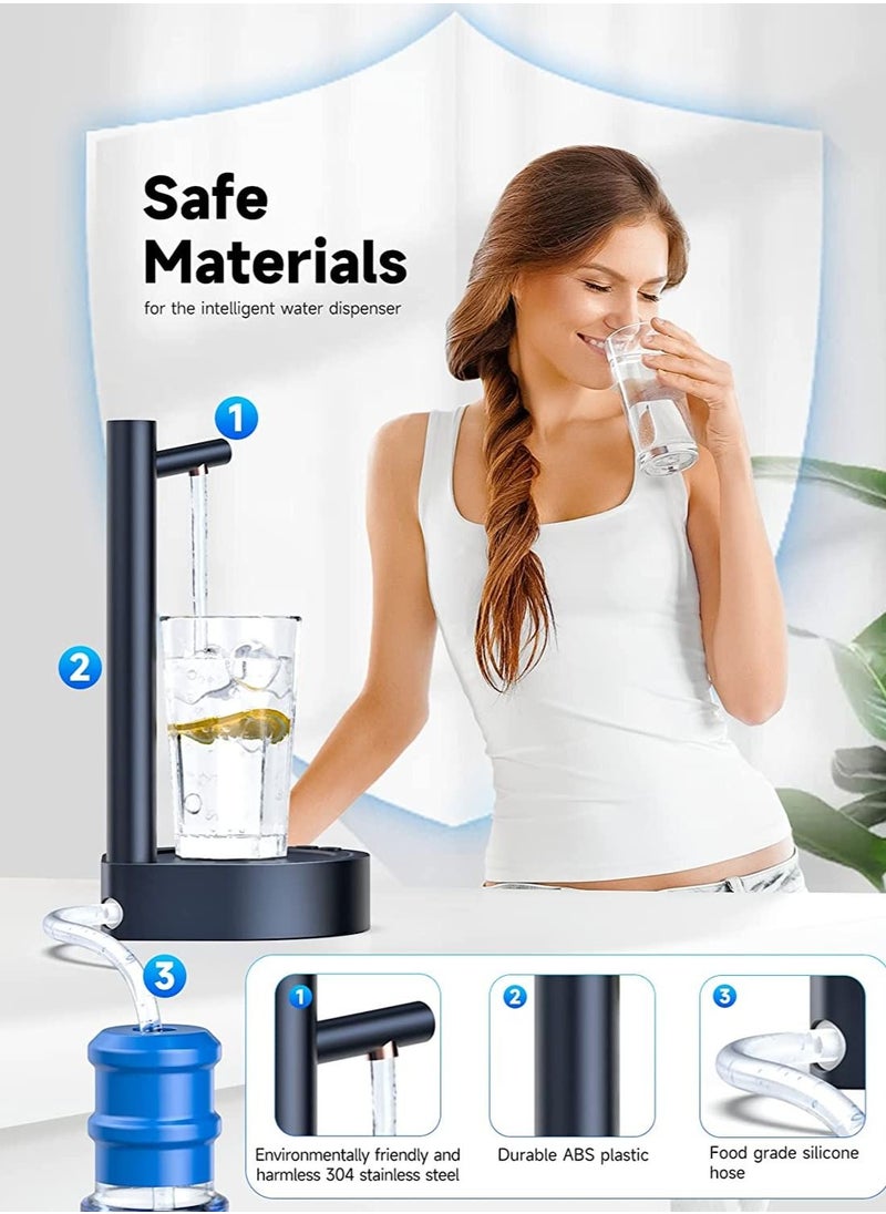 Generic - Water Dispenser for 5 Gallon Bottle Smart 7 Levels Water Dispenser Countertop for Universal Bottles Portable Desktop Water Pump for Home Outdoor USB Charging Automatic Water Jug Dispenser - Image 1