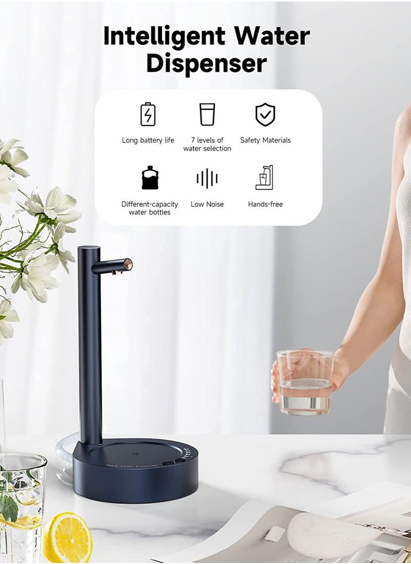 Generic - Water Dispenser for 5 Gallon Bottle Smart 7 Levels Water Dispenser Countertop for Universal Bottles Portable Desktop Water Pump for Home Outdoor USB Charging Automatic Water Jug Dispenser - Image 1