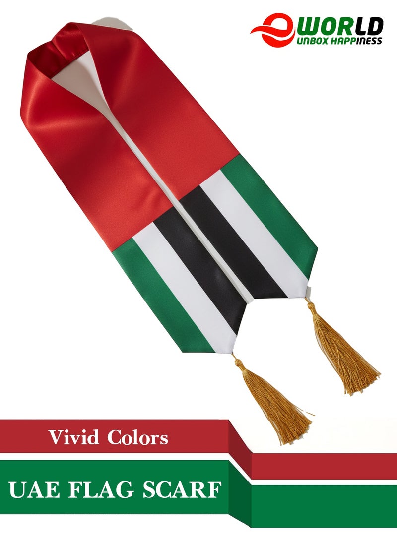 Eworld UAE National Day Flag Scarf – Patriotic Scarf for Men & Women | UAE Celebration Accessories - Image 1