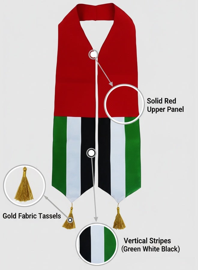 Eworld UAE National Day Flag Scarf – Patriotic Scarf for Men & Women | UAE Celebration Accessories - Image 2