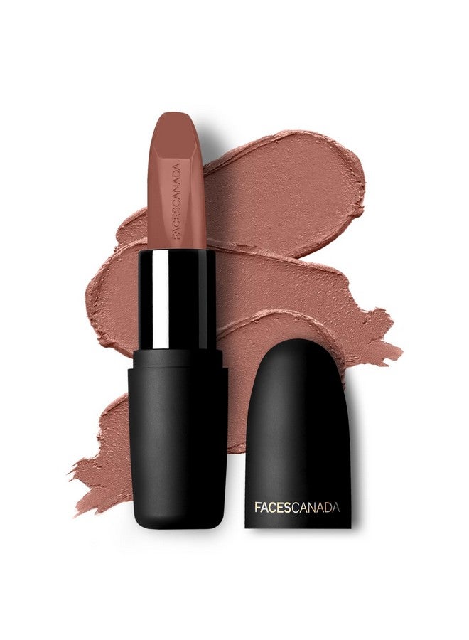 فاسيسكانادا أحمر شفاه Faces Canada Weightless Matte Lipstick - Buff Nude 05 (Brown)، 4.5G | لون شفاه غني بالصبغة | ينساب بسلاسة | يرطب الشفاه | غني بفيتامين E وزيت الجوجوبا وزيت اللوز - Image 1