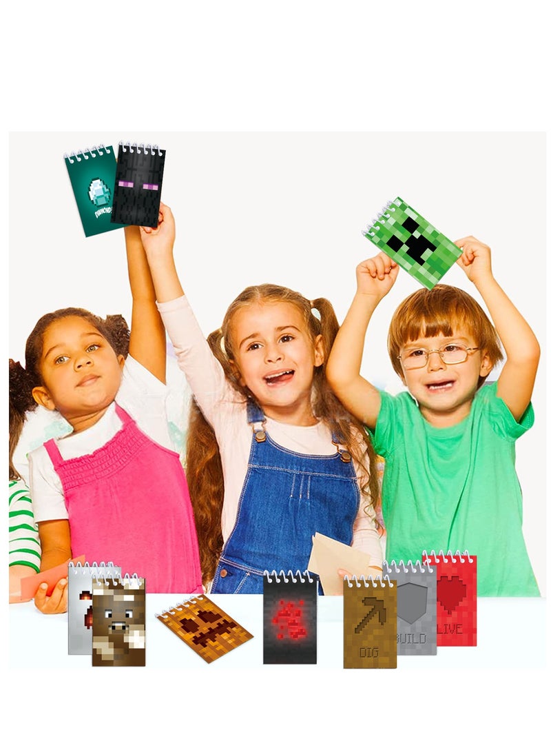 Generic 10pcs Pixel notebook Minecraft theme Spiral coil mini notebook coil spiral notepad for kids students school supplies  - Image 5