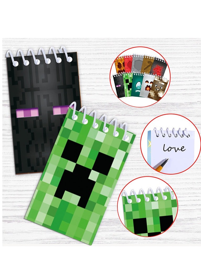 Generic 10pcs Pixel notebook Minecraft theme Spiral coil mini notebook coil spiral notepad for kids students school supplies  - Image 1