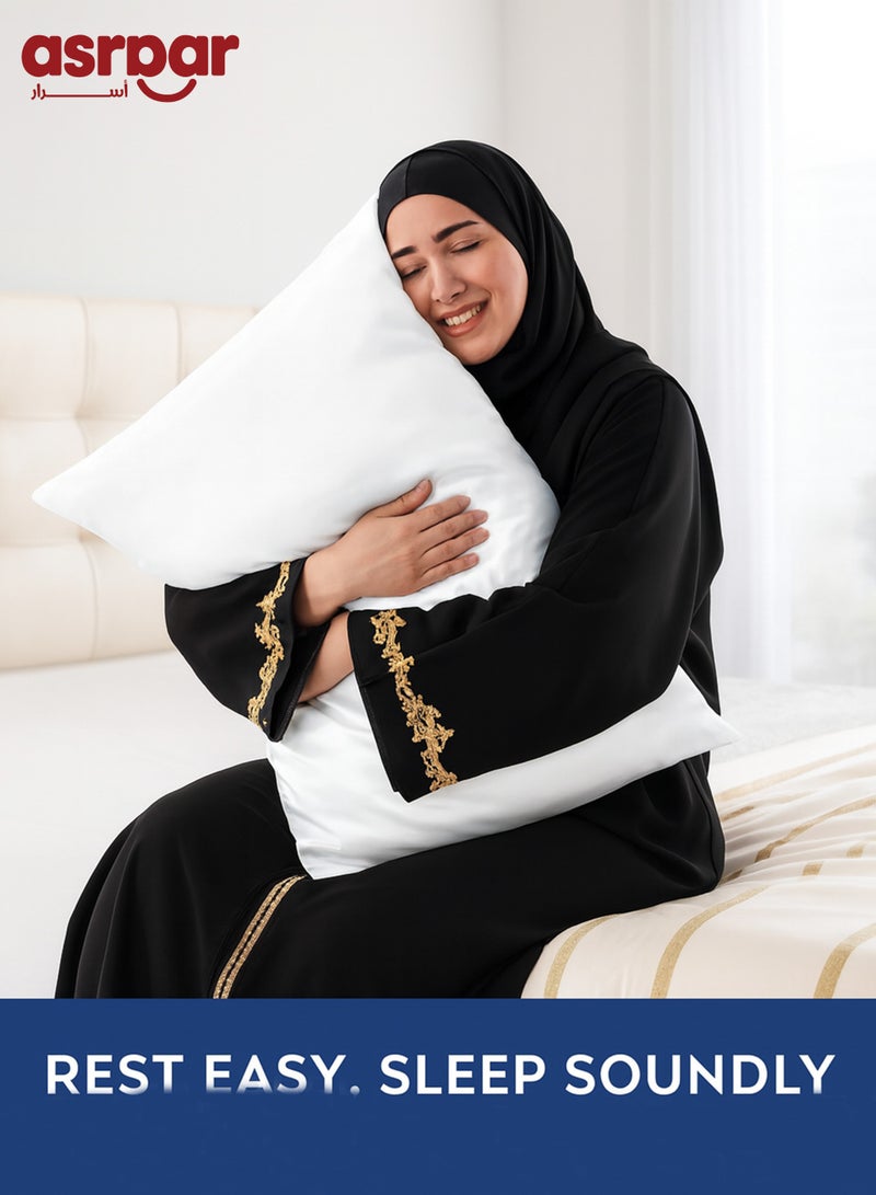 Asraar Sleep Package 4-Piece Set – Includes 2 Prime Pillows 75 x 50cm and 2 Pillow Covers 75 x 50cm – Soft Pillows for a Restful Sleep – High-Quality Fabric Pillow Covers – Perfect Bedding Combo for All Seasons – Ideal for Daily Use and Guest Bedrooms - Image 4