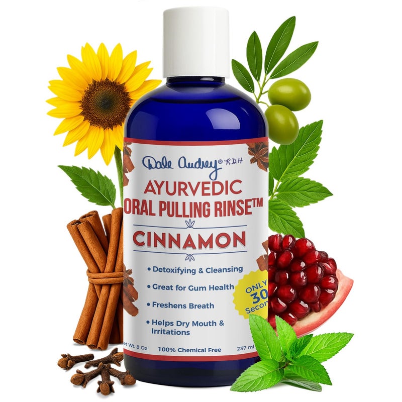 Oil Pulling for Teeth and Gums Made in USA Cinnamon Flavored Organic Sesame Ayurvedic Oil Pulling Rinse to Whiten Your Teeth Freshen Your Breath Alcohol Free Fresh Breath Mouthwash8 FL Oz