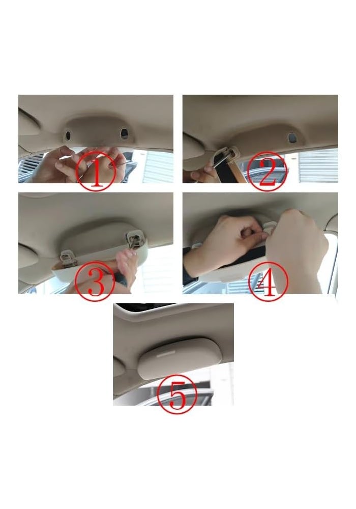 QASULER Car Sunglasses Holder - Gray - Image 3