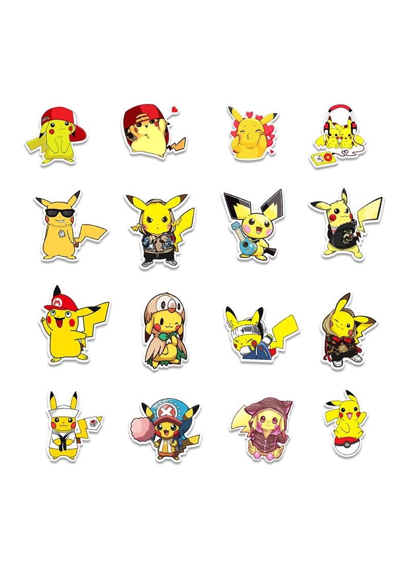50-Piece Pikachu Stickers Waterproof Cartoon Yellow Stickers Graffiti Stickers - Image 4