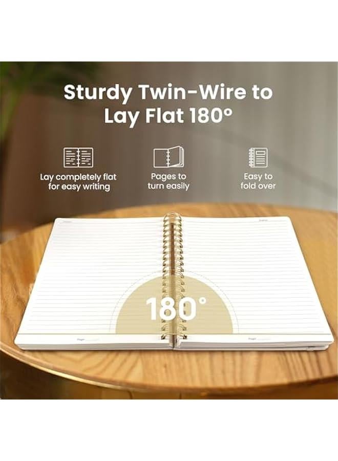 Arabest Lined Spiral Notebook Journal for Work, 300 s Thick B5 (7.1x10) College Ruled Journal for Women & Writing, Hardcover Notebook for Note Taking, Perfect for Office Home School Supplies, Grey Beige - Image 4