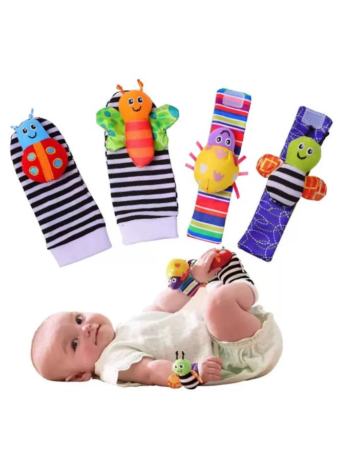 Daytoyz Infant Toys 0-6 Months, Newborn Baby Toys Rattle Socks | 4PCS Wrist Rattles Foot Finders Sock Set - Newborn/Babies Essentials Must Haves for 0-6-12 Months Gifts  - Image 1