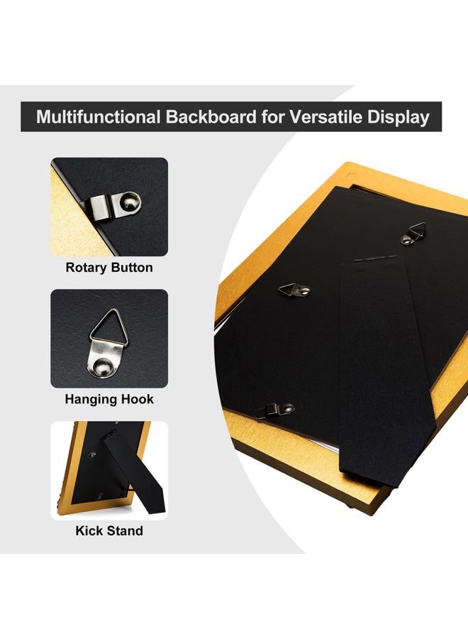 ibalux 6x8 Picture Frame with Real Glass, Ornate Vintage Gold Baroque Frame, Vertical and Horizontal Display Photos 4x6 with Linen Mat or 6x8 without, Wall Hanging or Tabletop - Image 5