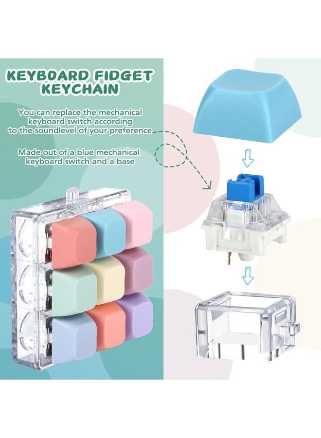 Keyboard Fidget Toys, Fingertip Toys, Keychains, Stress Relief, Small Toys Gifts, Convenient and Durable, Killing Time, Suitable for Most People, Students, Office Workers, Children - Colored - Image 5
