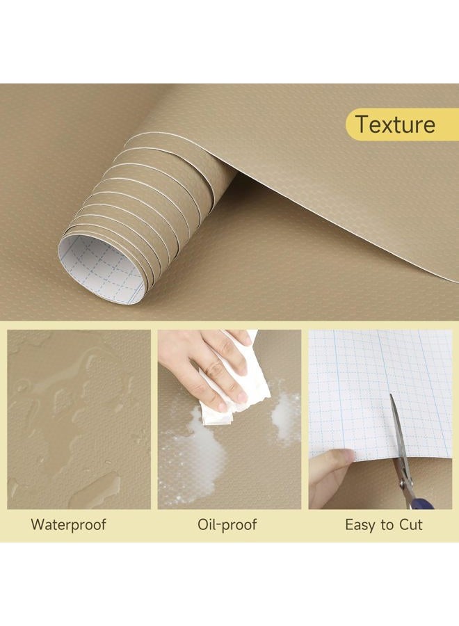 WochiTV Adhesive Shelf Liner 11.8 X 59 Inches Peel and Stick Kitchen Liner for Cabinets, Drawers Removable Protector Mat Waterproof Contact Covering for Dresser Pantry Countertops Shelves, Khaki - Image 3